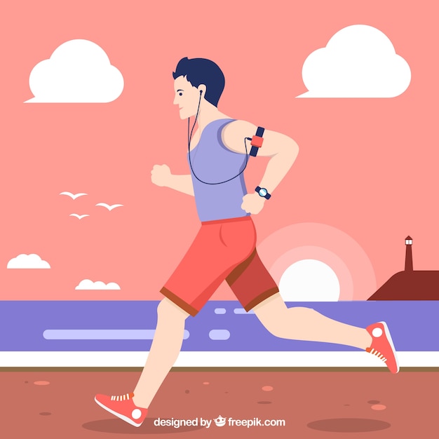 Runner background in flat design