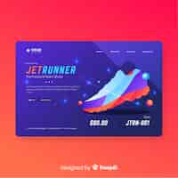 Free vector runner landing page template