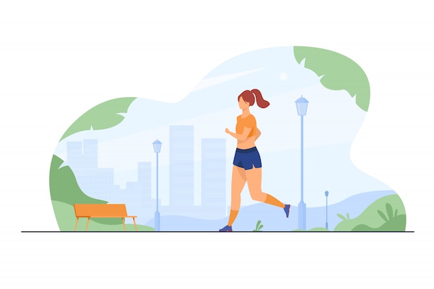 Free vector runner training outdoors