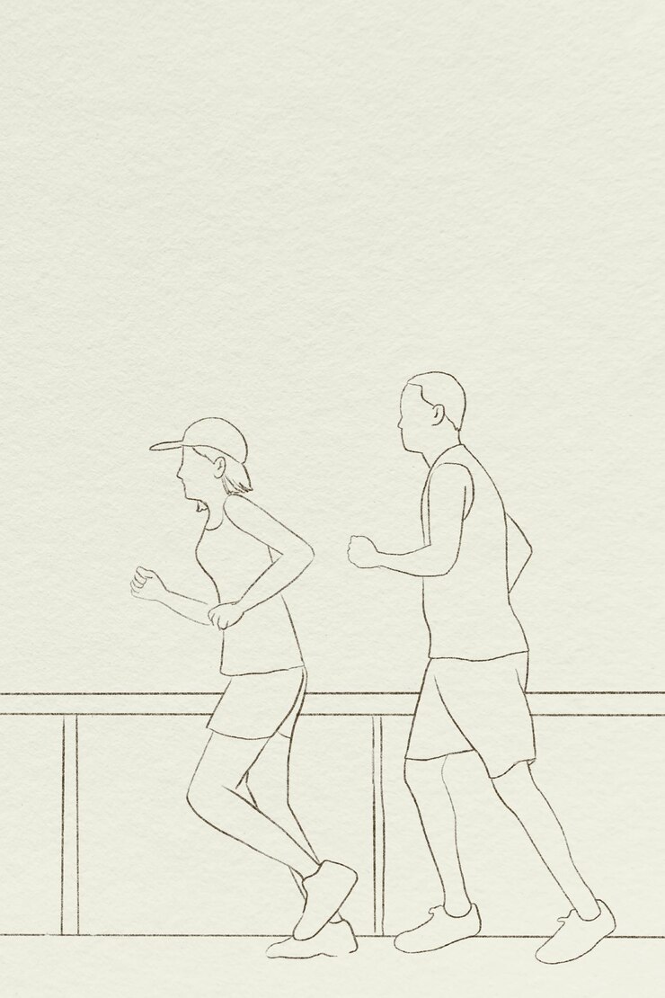 무료 Vector 주자 배경 간단한 선 그리기