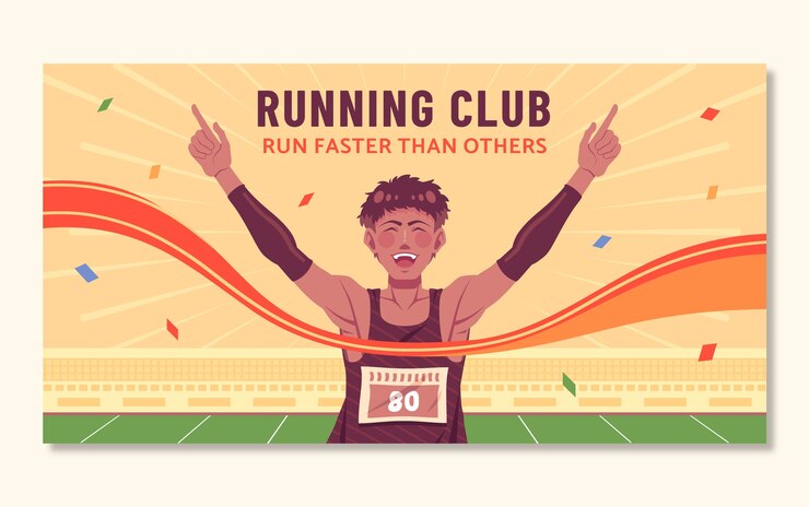 Free Vector running club  facebook post