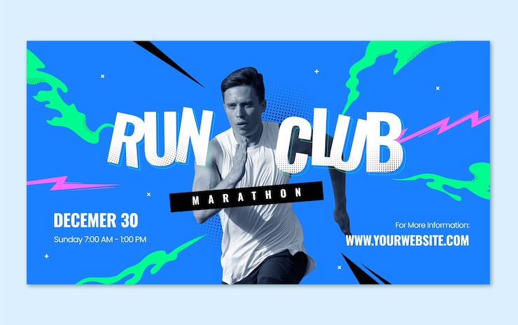 無料Vector ランニングクラブのフェイスブック投稿