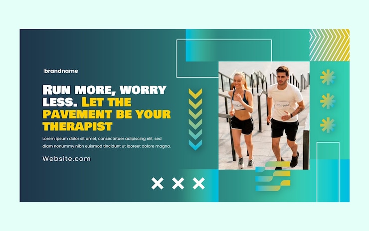 Free Vector running club   facebook post