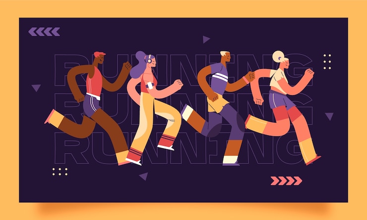 Free Vector running club template design
