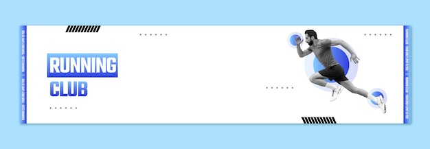 無料ベクター ランニングクラブのツイッチ・バナー