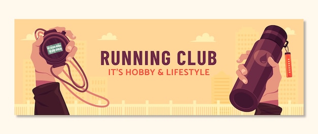 Free vector running club twitter header