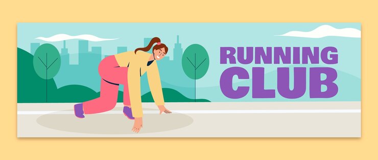Free Vector running club twitter header