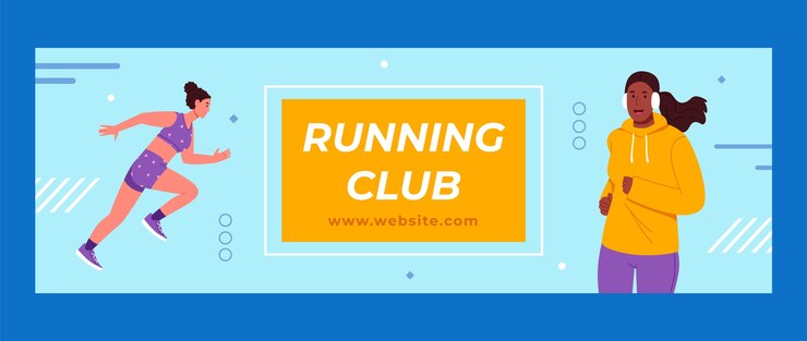Free Vector running club twitter header