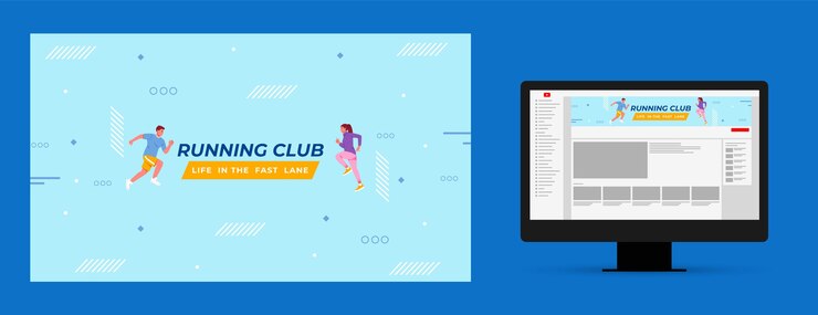Free Vector running club youtube channel art