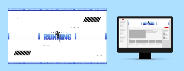 Бесплатное векторное изображение Искусство канала youtube клуба бега