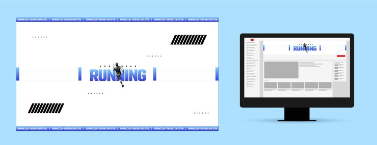 Free Vector running club youtube channel art