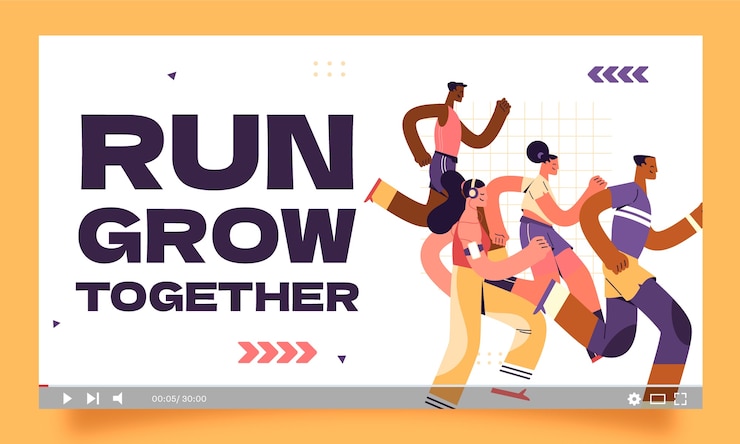 Free Vector running club youtube thumbnail