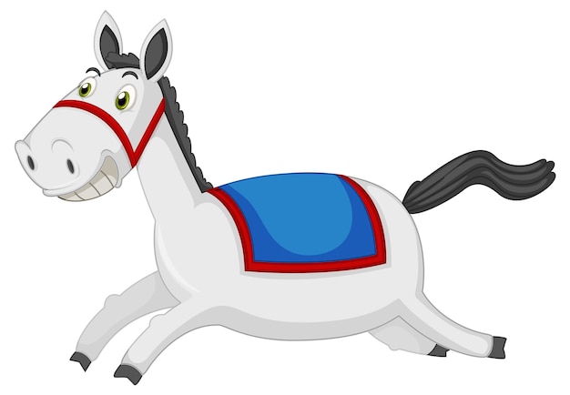 Free vector running horse cartoon on white background