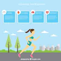 Free vector running infographic design