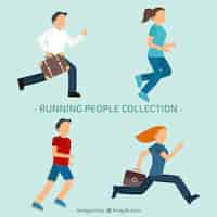 Free vector running people collection