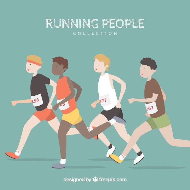 Running people set