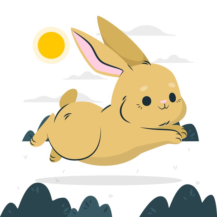Free Vector running rabbit concept illustration