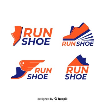 Running shoe logos