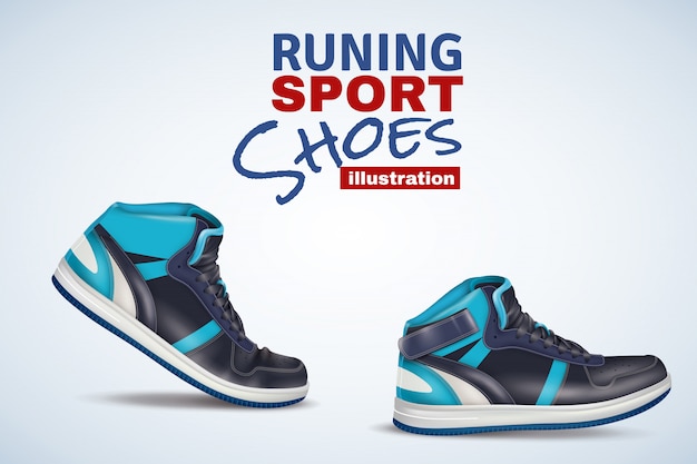 Free vector running sport shoes illustration