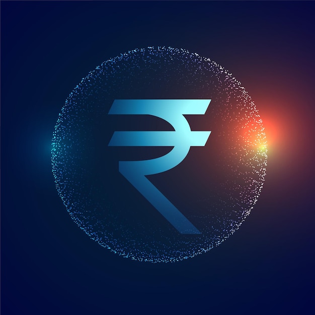 Rupee technology background with light effect