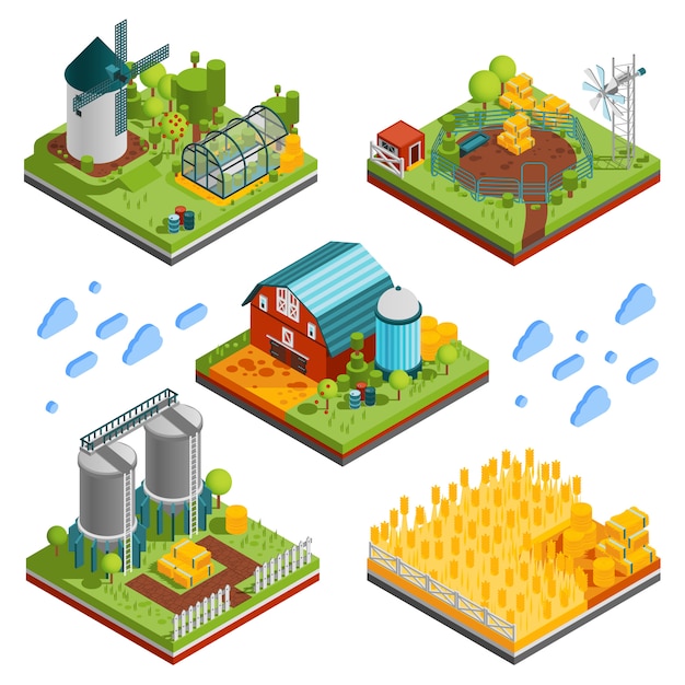 Rural farm landscape elements