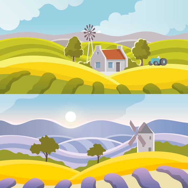 Rural landscape banner