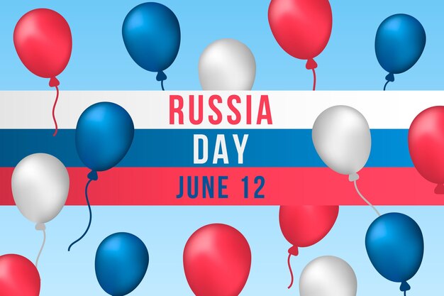 Russia day background with balloons