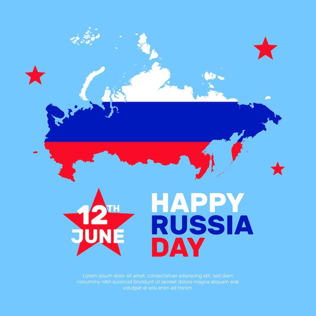 Russia day concept in flat design