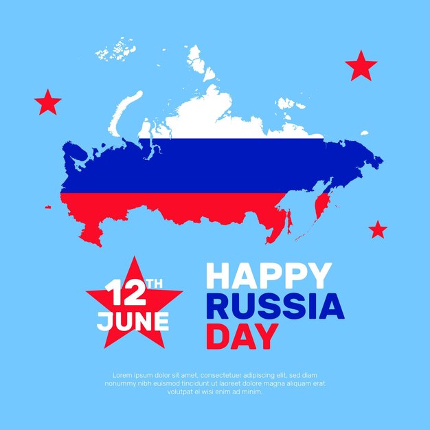 Russia day concept in flat design