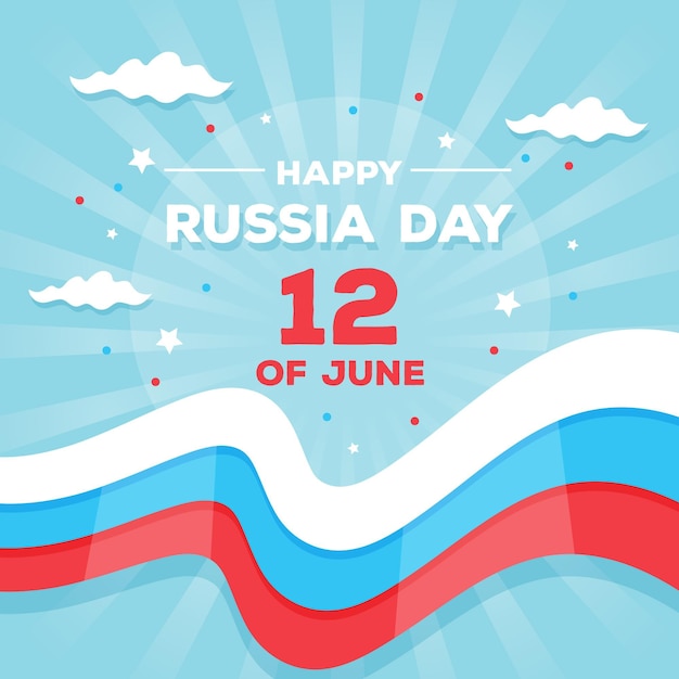 Free vector russia day concept in flat design