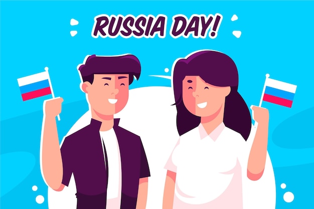 Free vector russia day illustration concept