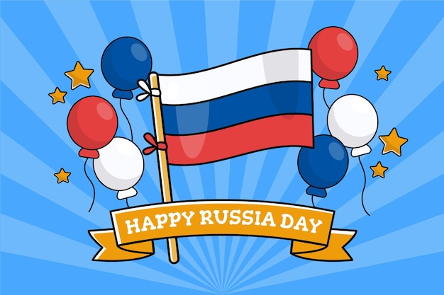 Free vector russia day wallpaper design