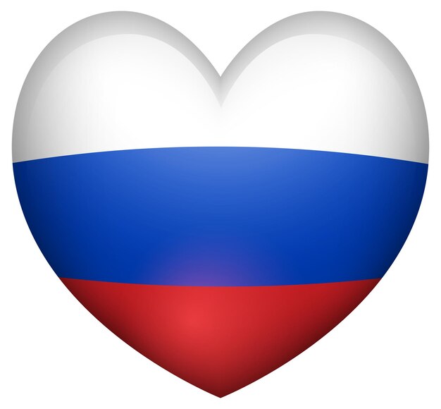Russia flag in heart shape