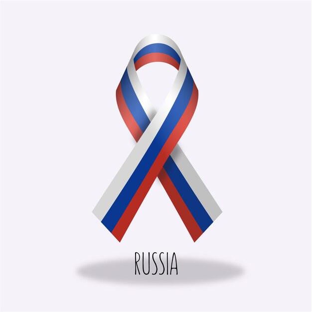 Russia flag ribbon design