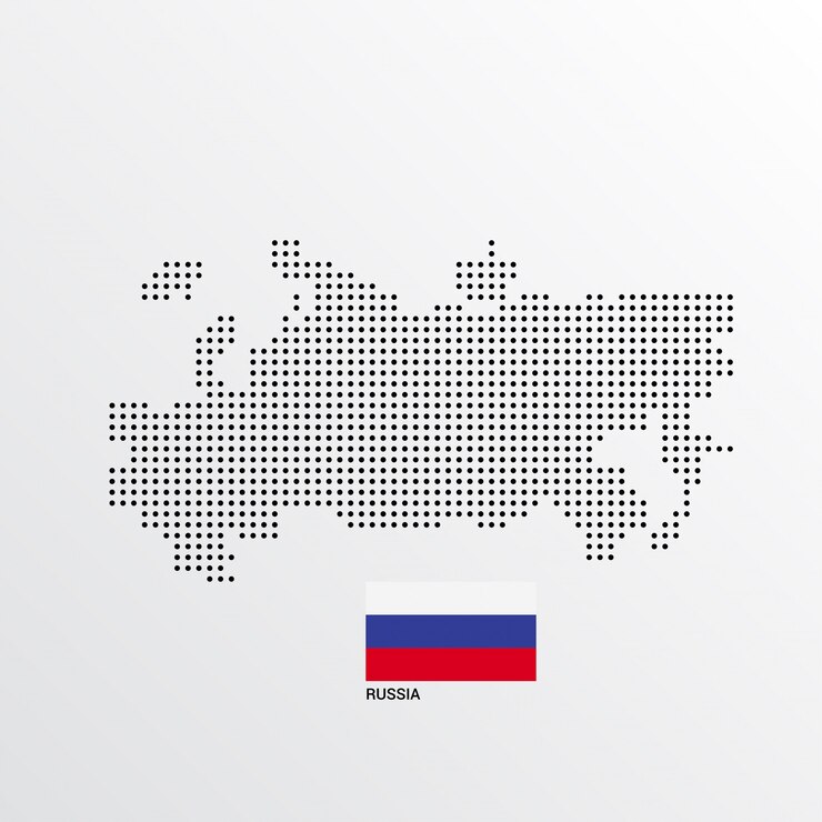 Россия Дизайн карты с флагом и светлым фоном