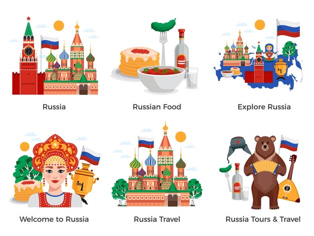 手描きロシア日の背景 無料のベクター