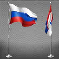 Бесплатное векторное изображение Официальный национальный трехцветный флаг российской федерации