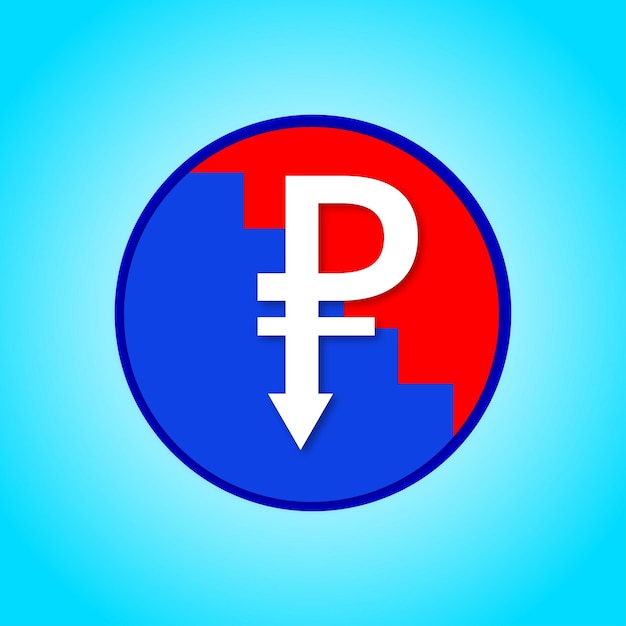 Vettore gratuito rublo russo blu rosso sfondo bianco social media design banner vettore gratuito