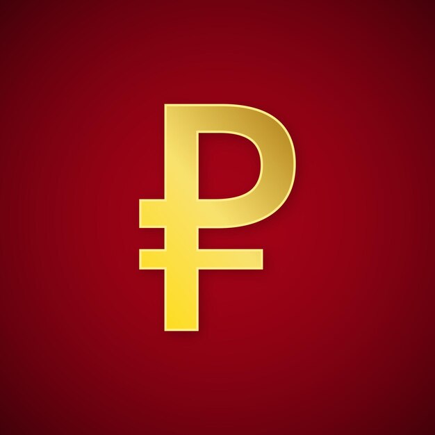 Russian Ruble Maroon Golden Background Social Media Design Banner Free Vector