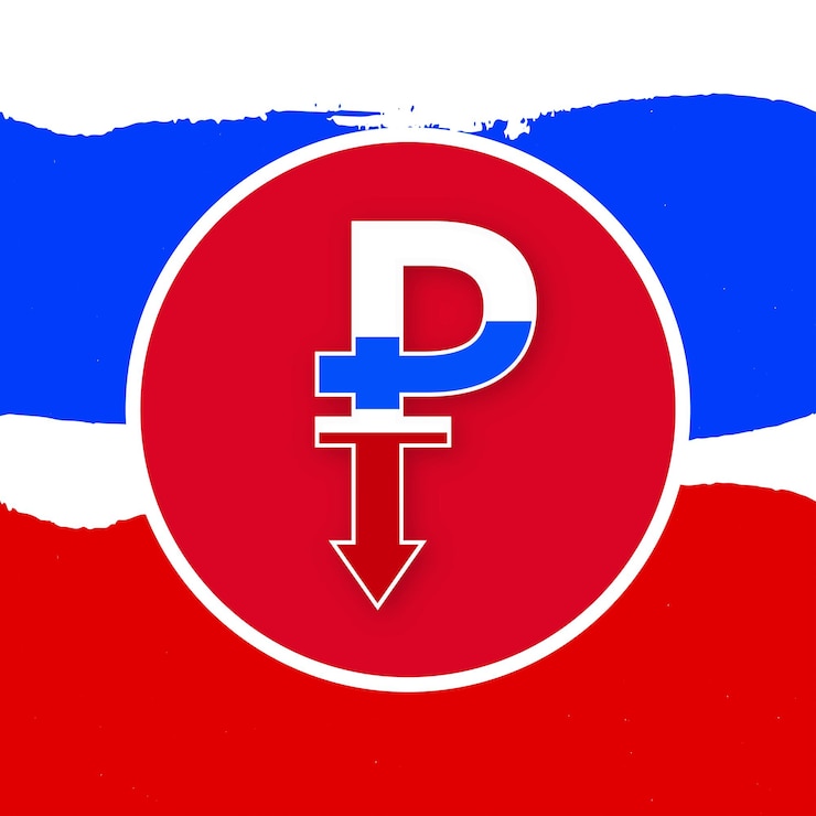 Free Vector russian ruble red blue white background social media design banner free vector