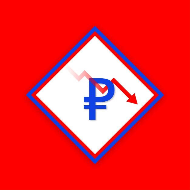 ロシアルーブル赤青白背景ソーシャルメディアデザインバナー無料ベクトル