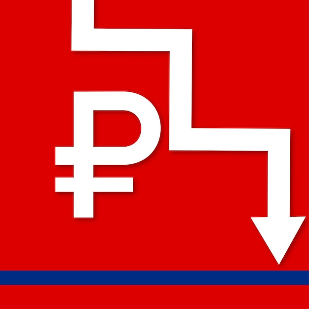 Бесплатное векторное изображение Русский рубль красный белый синий фон социальные медиа дизайн баннер бесплатные векторные