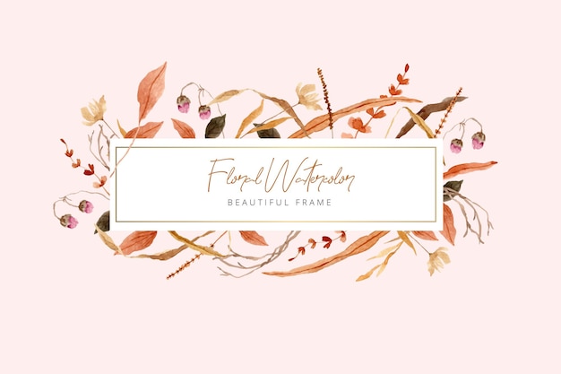 Free vector rustic dried flower watercolor frame