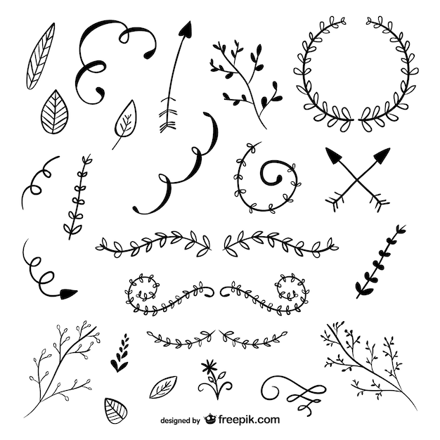 Free vector rustic ornaments pack