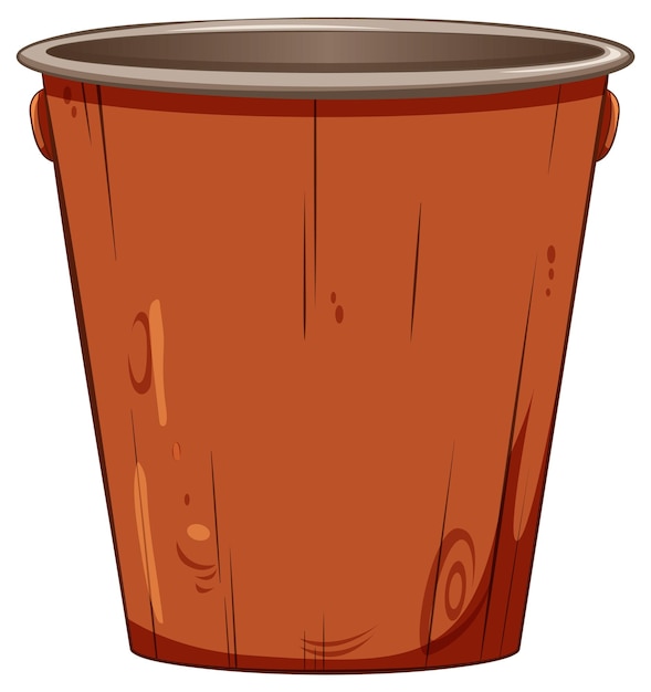 Free vector rustic wooden bucket illustration