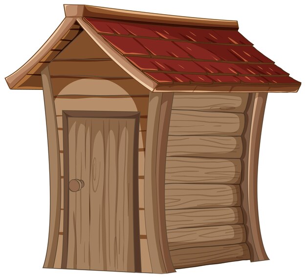 rustic wooden garden shed illustration