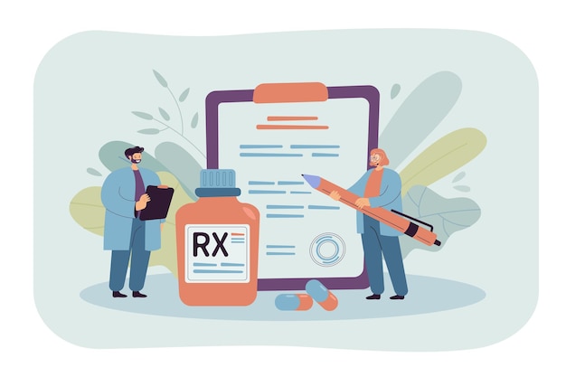 Vettore gratuito illustrazione piana di prescrizione rx