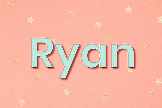 Free vector ryan word art pastel typography