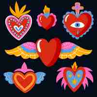 Free vector sacred heart collection concept