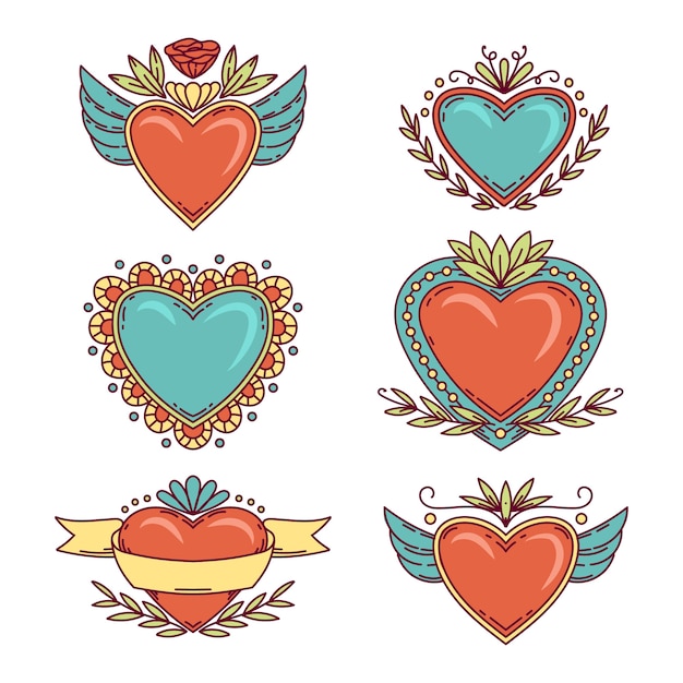 Free vector sacred heart collection concept